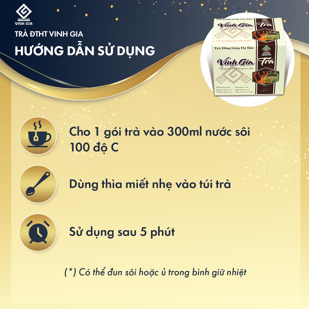 VINH GIA TRÀ ĐÔNG TRÙNG HẠ THẢO– HỘP 12 GÓI