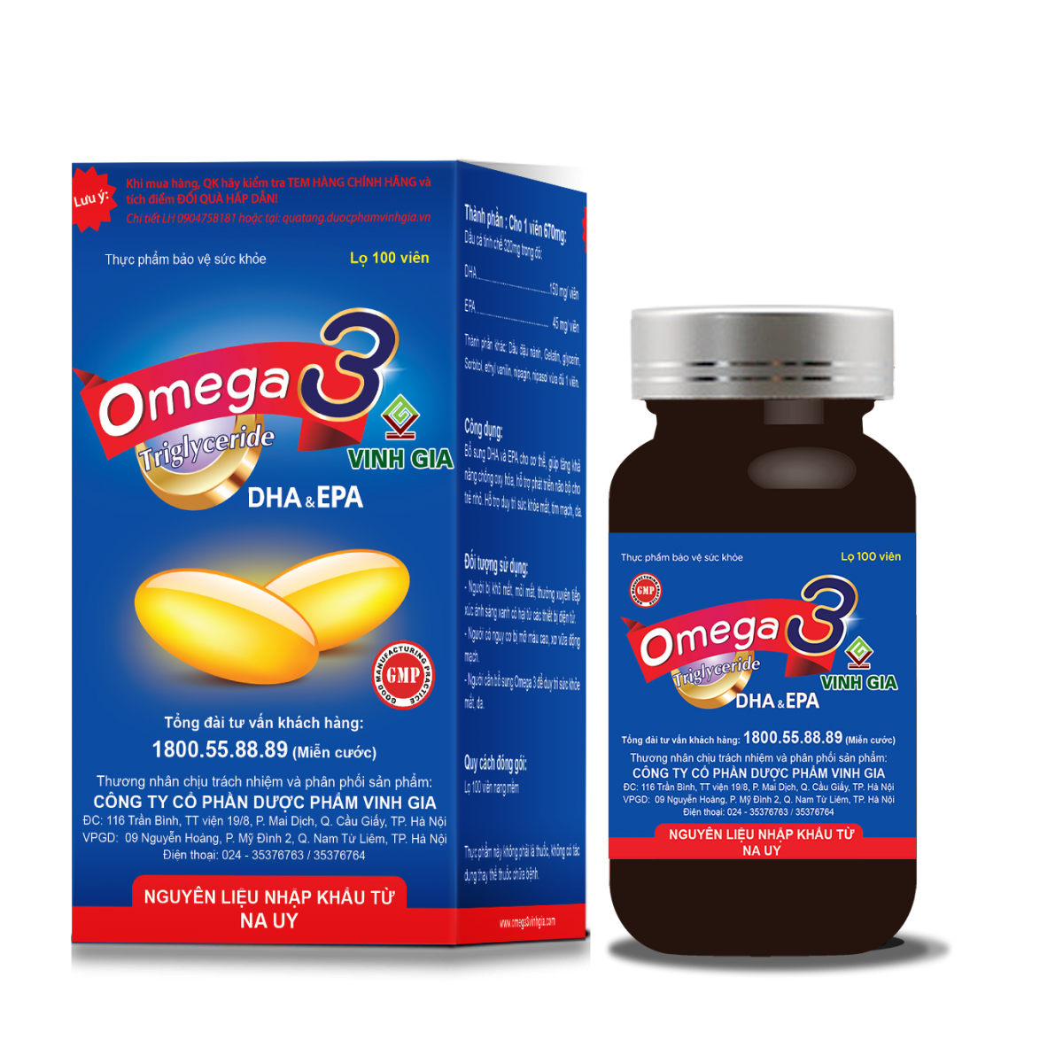Omega 3 Vinh Gia – Bổ sung Omega-3 dạng Triglyceride với DHA và EPA hàm lượng cao