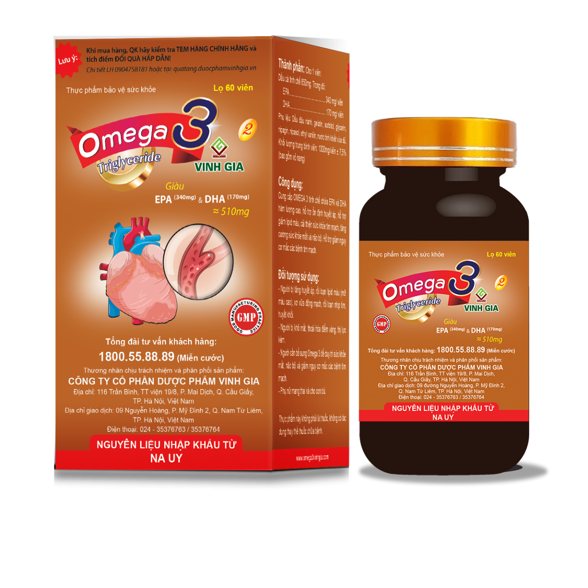 Omega 3 Vinh Gia 2 – Bổ sung Omega-3 dạng Triglyceride với EPA và DHA hàm lượng cao