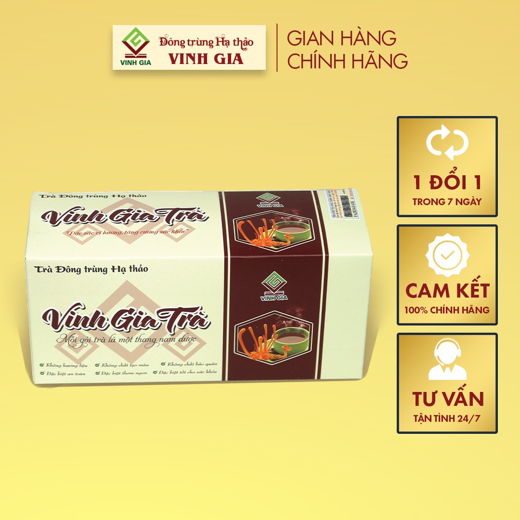 VINH GIA TRÀ ĐÔNG TRÙNG HẠ THẢO - HỘP 24 GÓI