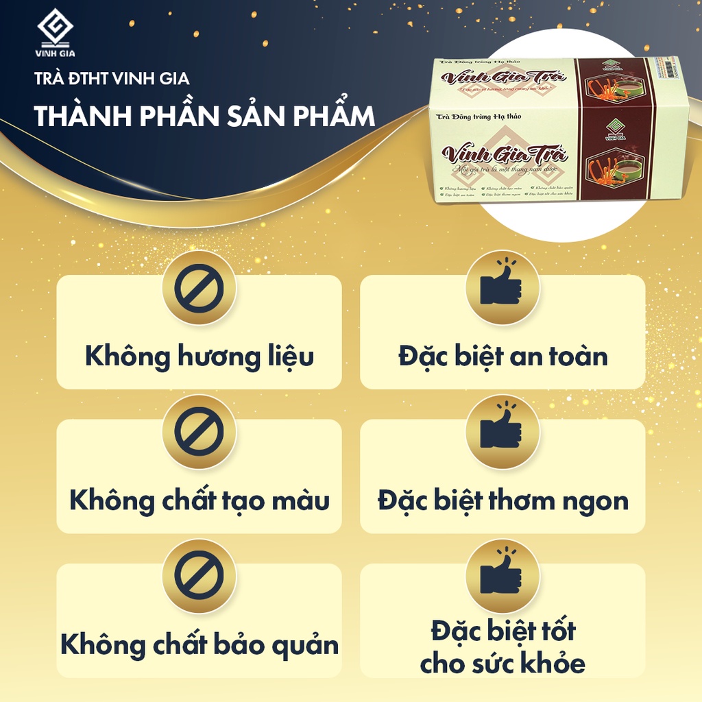 VINH GIA TRÀ ĐÔNG TRÙNG HẠ THẢO - HỘP 24 GÓI