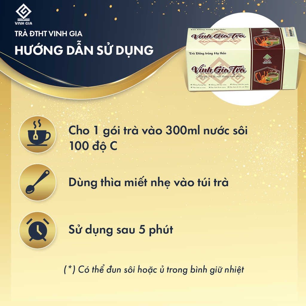 VINH GIA TRÀ ĐÔNG TRÙNG HẠ THẢO - HỘP 24 GÓI