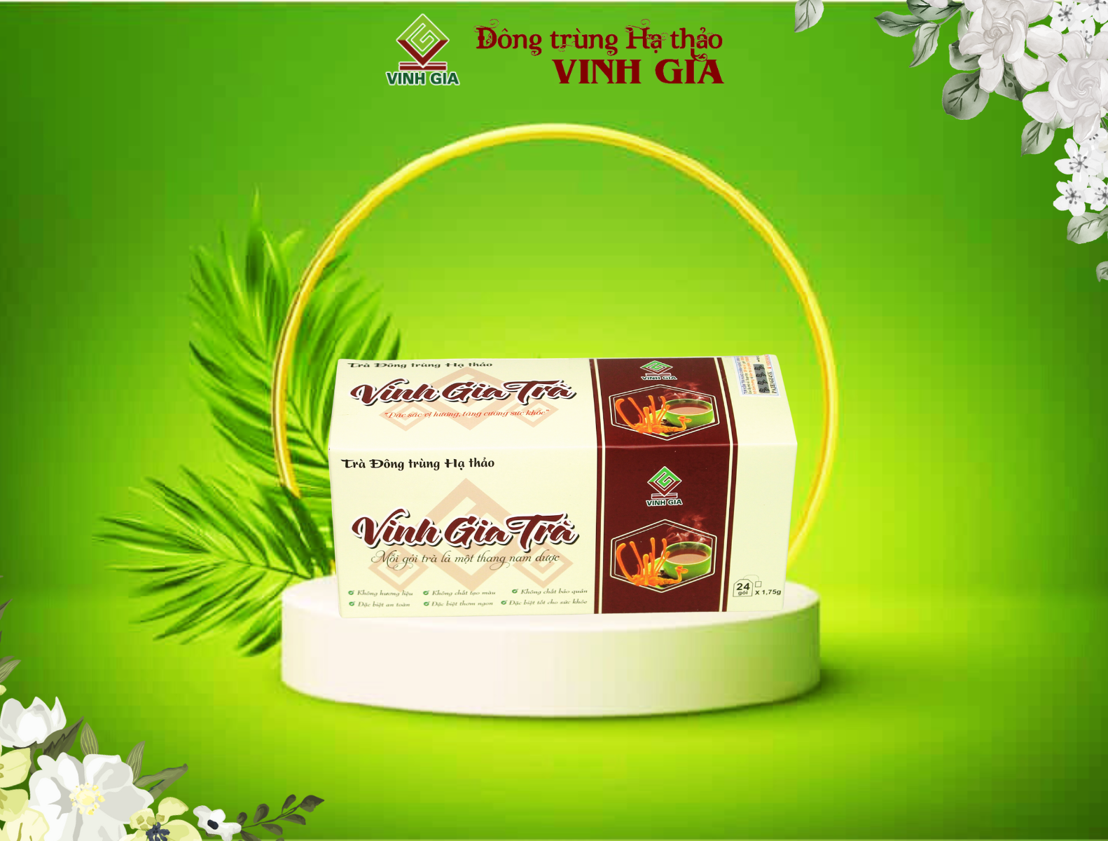 VINH GIA TRÀ ĐÔNG TRÙNG HẠ THẢO - HỘP 24 GÓI